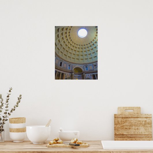 Ceiling of the Pantheon in Rome, Italy. Poster (Keuken)