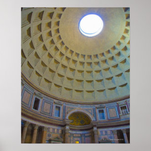 Ceiling of the Pantheon in Rome, Italy. Poster