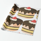 Cek en aardbei cadeaupapier (Uitgerold)