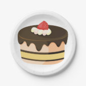 Cek en aardbei papieren bordje (Voorkant)