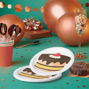 Cek en aardbei papieren bordje