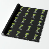 Cel-lery Phone Funny Celery Veggie Pun Dark BG Cadeaupapier (Uitgerold)