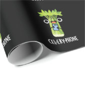 Cel-lery Phone Funny Celery Veggie Pun Dark BG Cadeaupapier (Rol Hoek)