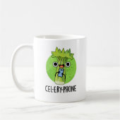 Cel-lery Phone Funny Celery Veggie Pun Koffiemok (Links)