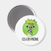 Cel-lery Phone Funny Celery Veggie Pun Magneet (Voorkant / Achterkant)