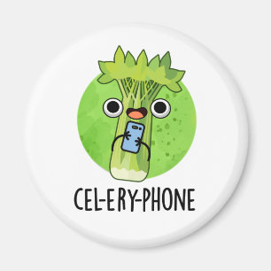Cel-lery Phone Funny Celery Veggie Pun Magneet