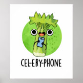 Cel-lery Phone Funny Celery Veggie Pun Poster (Voorkant)