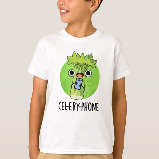 Cel-lery Phone Funny Celery Veggie Pun T-shirt (Voorkant)