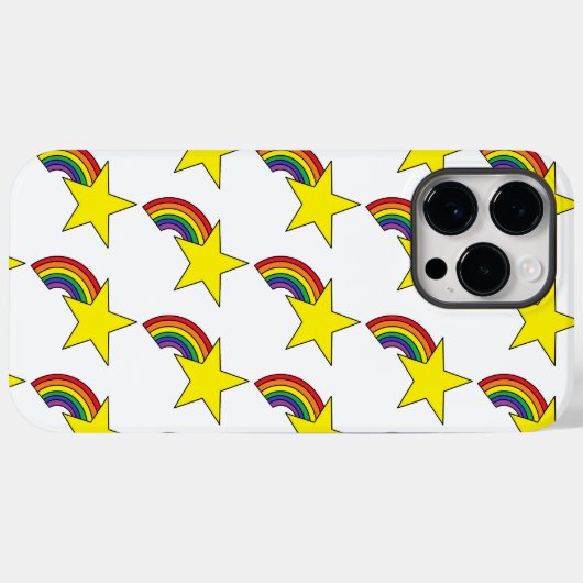 Cel-telefoondraagtas met regenbogen en gele sterre Case-Mate iPhone case (Achterkant (horizontaal))