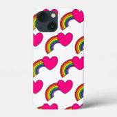 Cel-telefoondraagtas met regenbogen en warmroze ha Case-Mate iPhone case (Achterkant)