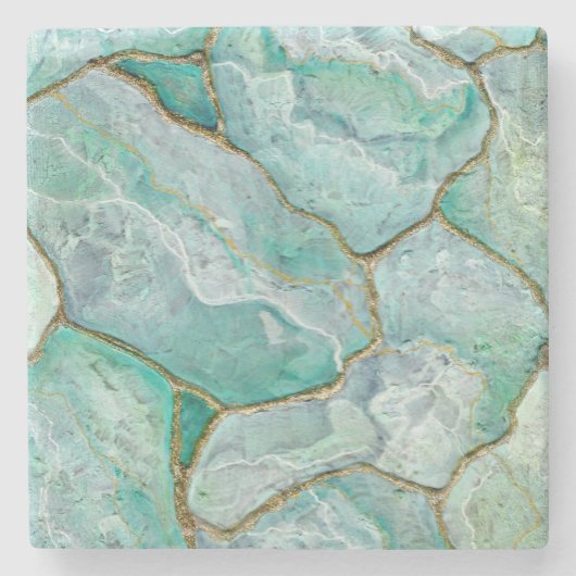 CELADAON Green, Jade, Mint Stone Onderzetter (Voorkant)