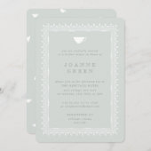 Celadon Afternoon Tea Bridal/Trouwdouche Kaart (Voorkant / Achterkant)