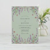 Celadon Amethyst Wisteria Bruiloft Kaart (Staand voorkant)