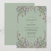 Celadon Amethyst Wisteria Bruiloft Kaart (Voorkant / Achterkant)