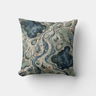 Celadon Blauwe Stromende Bloem Vijvers Kussen
