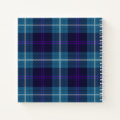 Celadon Blue Pset Tartan Leather Monogrammed Notitieboek (Achterkant)