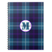 Celadon Blue Pset Tartan Monogram Notitieboek (Voorkant)