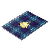 Celadon Blue Pset Tartan Yellow Splash Monogram Notitieboek (Linkerzijde)