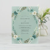 Celadon Bronzen Bruiloftskrans Kaart (Staand voorkant)