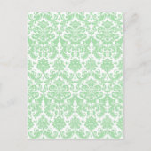 Celadon en White Elegant Damask Pattern Briefkaart (Voorkant)