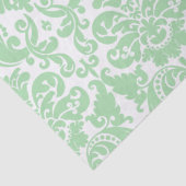 Celadon en White Elegant Damask Pattern Tissuepapier (Detail)