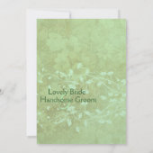 Celadon  Floral Wedding Uitnodiging (Achterkant)
