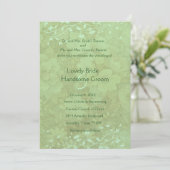 Celadon  Floral Wedding Uitnodiging (Staand voorkant)