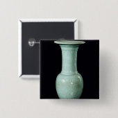 Celadon glazen vase, Yuan Dynasty Vierkante Button 5,1 Cm (Voorkant /achterkant)
