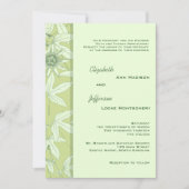 Celadon Green Botanical Floral Wedding Invitation Kaart (Voorkant)