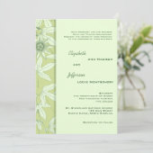 Celadon Green Botanical Floral Wedding Invitation Kaart (Staand voorkant)