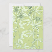 Celadon Green Botanical Floral Wedding Invitation Kaart (Achterkant)