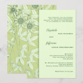 Celadon Green Botanical Floral Wedding Invitation Kaart (Voorkant / Achterkant)