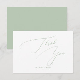 Celadon Green DIY kleuren Luxe script Dank u Bedankkaart