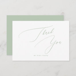 Celadon Green DIY kleuren Luxe script Dank u Bedankkaart