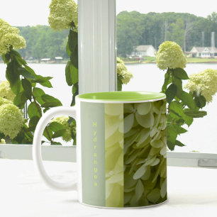 Celadon Green Hydrangea Blossom Tweekleurige Koffiemok