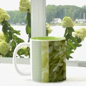 Celadon Green Hydrangea Blossom Tweekleurige Koffiemok