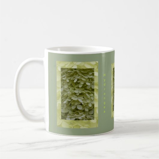 Celadon Green Hydrangea Floral Koffiemok (Links)
