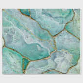 Celadon Green, Jade, Mint Kintsugi Geode Cadeaupapier (Vlak)