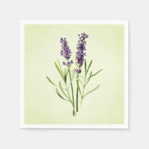 Celadon Green Painted Lavender Sprig Botanisch Servetten