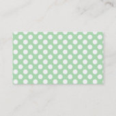 Celadon Green Polka Dots; Chalkboard look Visitekaartje (Achterkant)
