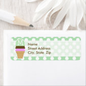 Celadon Groene Polka Dots; Ice Cream Cone Etiket (Insitu)