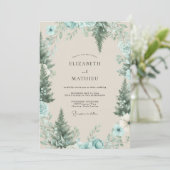 Celadon Grove Den Eucalyptus Bruiloft Kaart (Staand voorkant)