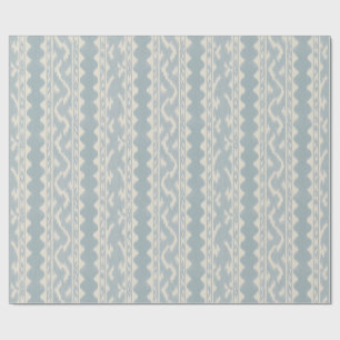 Celadon Ikat, geweven streep op crème Cadeaupapier