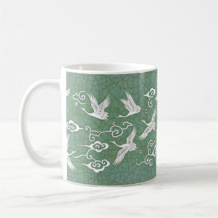 Celadon Kraanvogel — Koreaanse Keramische Mok