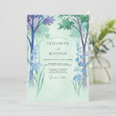 Celadon Maagdenpalm Bos Eucalyptus Bruiloft Kaart (Staand voorkant)