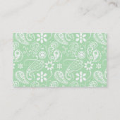 Celadon paisley; bloem; schoolbord uitstraling visitekaartje (Achterkant)