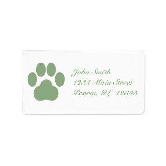 Celadon Pawprint Adresetiketten Etiket