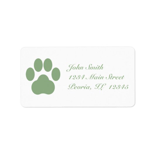 Celadon Pawprint Adresetiketten Etiket (Voorkant)