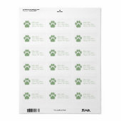 Celadon Pawprint Adresetiketten Etiket (Full Sheet)