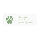 Celadon Pawprint retour adres label (Voorkant)